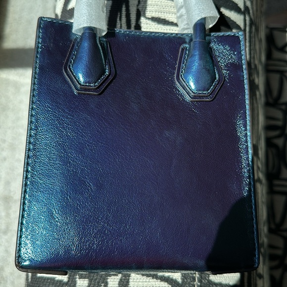 Michael Michael Kors XS Shopper Crossbody Bag Metallic Teal NWT 🔥 - Picture 6 of 11